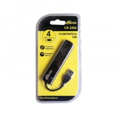 Разветвитель USB Ritmix CR-2406 black (USB хаб) на 4 порта USB (15119260) Разветвитель USB Ritmix CR-2406 black (USB хаб) на 4 порта USB (15119260) - фото 3