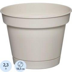 Горшок д/цветов Mint D185мм,2,3л с поддоном (светло-бежевый), 221612025