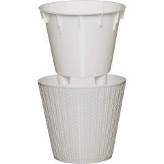 Горшок д/цветов Velvet D330мм, 16л на колесиках (светло-беж),221600525 - фото 5