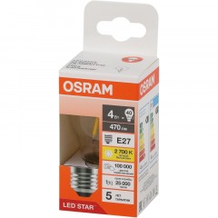 Лампа светодиодная OSRAM LS CLP40 4W/827 230VFILCL E27 FS1 684607