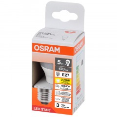 Лампа светодиодная Osram 5/6Вт Е27(Р, 2700 К, 470 Лм, 220 В, 4058075696235) Лампа светодиодная Osram 5/6Вт Е27(Р, 2700 К, 470 Лм, 220 В, 4058075696235) - фото 3