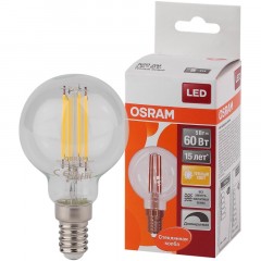 Лампа светодиодная OSRAM LSCLP60D 5W/827 230V FIL E14 FS1 Лампа светодиодная OSRAM LSCLP60D 5W/827 230V FIL E14 FS1 - фото 2