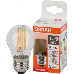 Лампа светодиодная OSRAM LSCLP75 6W/840 230VFILCL E27 FS1 Лампа светодиодная OSRAM LSCLP75 6W/840 230VFILCL E27 FS1 - фото 2