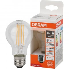 Лампа светодиодная OSRAM LSCLA75 6W/840 230VFILCL E27 FS1 Лампа светодиодная OSRAM LSCLA75 6W/840 230VFILCL E27 FS1 - фото 2