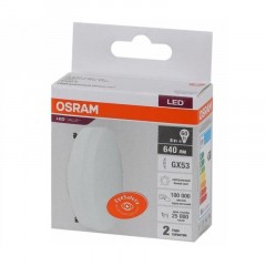 Лампа светодиодная OSRAM LVGX5360 8SW/840 230V GX53 10X1RU 582279