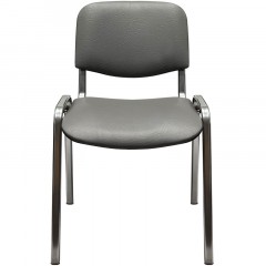 Стул КО_EChair Rio(ИЗО) РС01.00.10 к/з сер мат.тис 503, каркас под хром - фото 2