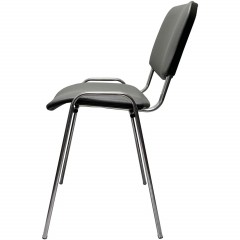 Стул КО_EChair Rio(ИЗО) РС01.00.10 к/з сер мат.тис 503, каркас под хром - фото 3