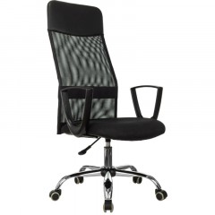 Кресло VB_EChair-510 TW сетка/ткань черный хром Кресло VB_EChair-510 TW сетка/ткань черный хром - фото 4