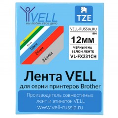 Картридж Vell VL-FX231CH (с чипом, 12 мм, чер /бел) PT-100E/100ECH/ D200 Картридж Vell VL-FX231CH (с чипом, 12 мм, чер /бел) PT-100E/100ECH/ D200 - фото 3