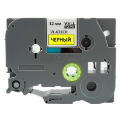 Картридж Vell VL-631CH(с чипом,12 мм,черный/желтом) для PT-100E/100ECH/D200 Картридж Vell VL-631CH(с чипом,12 мм,черный/желтом) для PT-100E/100ECH/D200 - фото 2