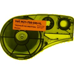 Картридж Vell M21-750-595-YL (19.1 мм/6.4 м, винил,черный/желтом,VL142811) - фото 2