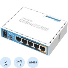 Маршрутизатор Wi-fi MikroTik hAP ac Lite RB952Ui-5ac2nD, AC750,USB,PoE