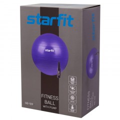 Фитбол STARFIT GB-109 75см,1200 гр,антивзрыв,с ручн нас,фиол, УТ-00020233 - фото 3
