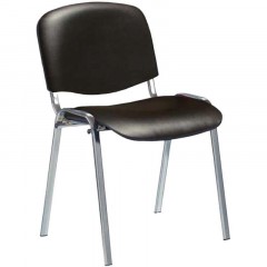 Стул UA_EChair Rio(ИЗО/ISO) хром к/з черный V-4, поперечина 18