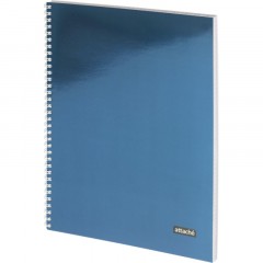 Тетрадь общая А4 96л Attache Metallic Синий клетка, греб, картон, фольга Тетрадь общая А4 96л Attache Metallic Синий клетка, греб, картон, фольга - фото 2