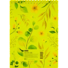 Блокнот А5 60л Attache Цветы голубой клет,65г,100%,греб,карт,ВД-лак - фото 8