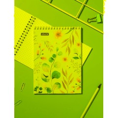 Блокнот А5 60л Attache Цветы голубой клет,65г,100%,греб,карт,ВД-лак - фото 9