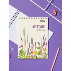 Блокнот А5 60л Attache Nature White flowers клет,65г,100%,греб,карт,ВД-лак - фото 6