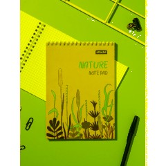 Блокнот А5 60л Attache Nature Beige flowers клет,65г,100%,греб,карт,ВД-лак - фото 9