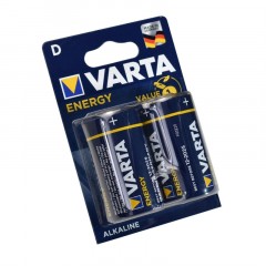 Батарейка Varta ENERGY LR20 D 2шт/бл Alkaline 1.5V (4120) (4120229412) - фото 2