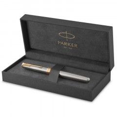 Ручка перьевая Parker Sonnet Stainless Steel GT черн,1мм,кор 1931505 - фото 4