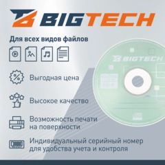 Носители информации Bigtech YCDRP001,Printable,CD-R 700МБ 52x 100шт/уп бокс - фото 3