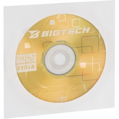Носители информации Bigtech YDVDRB010 DVD+R 4,7 Гб/16х/1 конверт белый