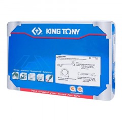Набор ключей накидных и рожковых, рулетка, ложемент, 15 предметов KING TONY - фото 3