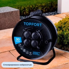 Удлинитель Topfort метал. КГ 3x2,5 кв.мм 30м 16А 4 гнезда с/з.,с/загл.,IP44 Удлинитель Topfort метал. КГ 3x2,5 кв.мм 30м 16А 4 гнезда с/з.,с/загл.,IP44 - фото 5