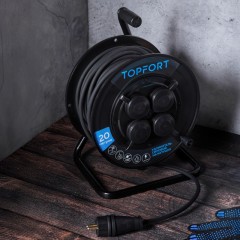 Удлинитель Topfort пласт. КГ 3x2,5 кв.мм 20м 16А 4 гнезда с/з.,с/загл.,IP44 Удлинитель Topfort пласт. КГ 3x2,5 кв.мм 20м 16А 4 гнезда с/з.,с/загл.,IP44 - фото 6