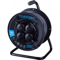Удлинитель Topfort пласт. КГ 3x2,5 кв.мм 30м 16А 4 гнезда с/з.,с/загл.,IP44 Удлинитель Topfort пласт. КГ 3x2,5 кв.мм 30м 16А 4 гнезда с/з.,с/загл.,IP44 - фото 1