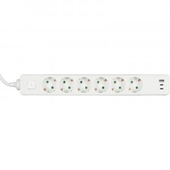 Сетевой фильтр BigTech CD6-1,4WU (6р/1,4м/USB-C/USB-A/16А/3680Вт белый) - фото 5