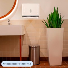 Диспенсер для полотенец лист.10х26х18,5 см. пластик, белый - фото 8