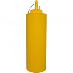 Емкость для соуса  375 мл. d=55 мм. h=215 мм. с крышкой желтая MGprof