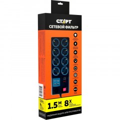 Сетевой фильтр СТАРТ С/УД-Ф SP 8x1 ZDVT 2USB(8р/1.5и/2xUSB) Сетевой фильтр СТАРТ С/УД-Ф SP 8x1 ZDVT 2USB(8р/1.5и/2xUSB) - фото 4