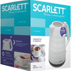 Чайник электрический SCARLETT SC-EK18P49, пластик, 2200Вт, 1.7л, белый Чайник электрический SCARLETT SC-EK18P49, пластик, 2200Вт, 1.7л, белый - фото 4