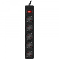 Сетевой фильтр SVEN SF-05E 5,0 м (5м/5р с защит шторки) черный (SV-021573) - фото 2