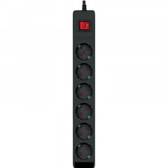 Сетевой фильтр SVEN Optima 1,8 м (1,8м/6р с защит шторки) черный(SV-021016) - фото 2