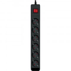 Сетевой фильтр SVEN Optima 3,0 м (3м/6р защит шторки) черный(SV-021023) - фото 2