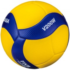 Мяч волейб. проф. MIKASA V200W, р. 5, оф. мяч FIVB желто-синий Мяч волейб. проф. MIKASA V200W, р. 5, оф. мяч FIVB желто-синий - фото 2