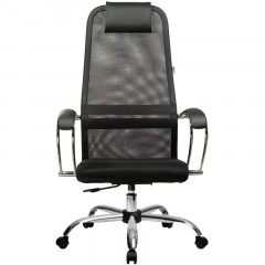 Кресло МТ_EChair 675 TTW сетка/ткань черный, хром - фото 2