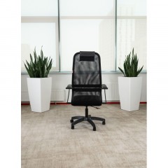 Кресло МТ_EChair 675 TTW сетка/ткань черный, хром - фото 5