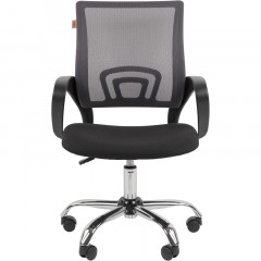 Кресло VT_EChair-304LT TC ткань черн/сетка серый, хром Кресло VT_EChair-304LT TC ткань черн/сетка серый, хром - фото 2
