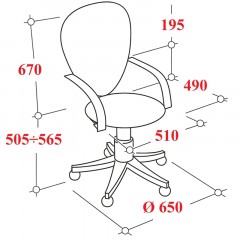 Кресло VT_EChair-695 Ткань Т55 серый, пластик Кресло VT_EChair-695 Ткань Т55 серый, пластик - фото 4