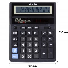 Калькулятор настольный ПОЛНОРАЗМЕРНЫЙ Attache AFС-888 12разр, дв.пит, черн - фото 2