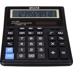Калькулятор настольный ПОЛНОРАЗМЕРНЫЙ Attache AFС-888 12разр, дв.пит, черн - фото 5