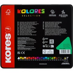 Карандаши цветные Kores Kolores 3-гран 3мм 24 цв/наб в металл.коробке 93325 - фото 8