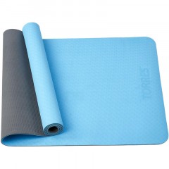Коврик для йоги TORRES Comfort 4, YL10064, TPE 4 мм, нескольз, сине-серый Коврик для йоги TORRES Comfort 4, YL10064, TPE 4 мм, нескольз, сине-серый - фото 2