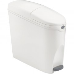 Ведро мусорное с педалью Luscan Slim 20 л, белое, пластик