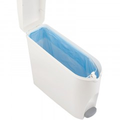 Ведро мусорное с педалью Luscan Slim 20 л, белое, пластик - фото 2